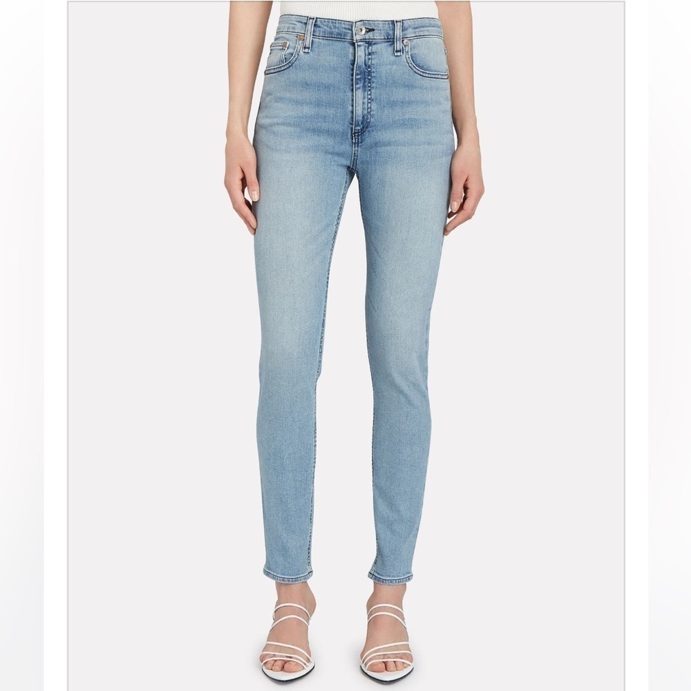 Rag and Bone Nina High Rise Skinny Jeans Sailortown Raw Hem